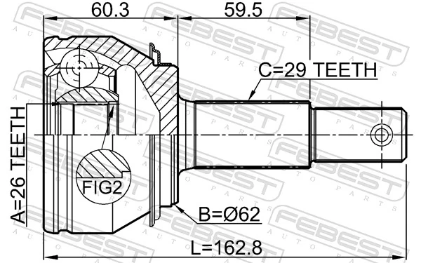 Przegub homokinetyczny przedni zewnętrzny Nissan Qashqai II SUV (J11) (2013 - 2021) cena, od 65,02 USD