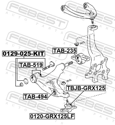 TAB494 Febest Silentblock przedniego wahacza dolnego