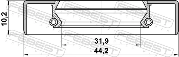 95GDS34441010X Febest Uszczelniacz półosi mostu przedniego