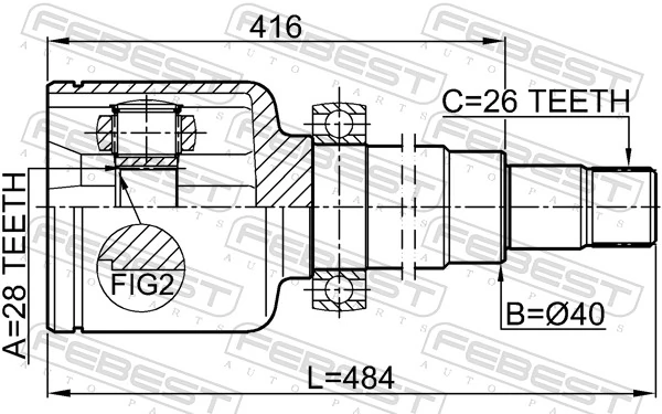 Przegub homokinetyczny wewnętrzny przedni prawy Ford Galaxy II CA1 minivan (WA6) (2006 - 2015) cena, od 91,18 USD