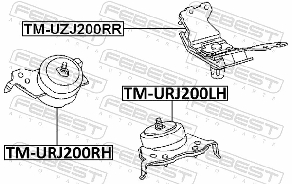 Poduszka (podpora) silnika przednia do Toyota Land Cruiser  J200