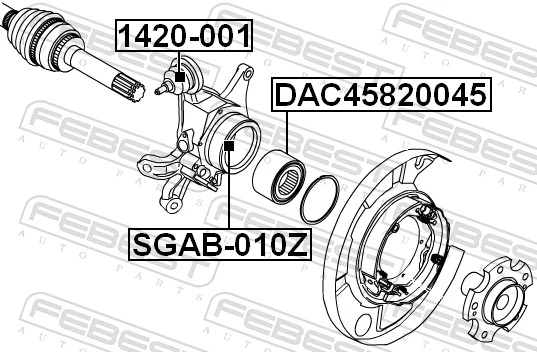 SGAB010Z Febest Silentblock czopu tylnego