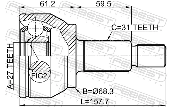 Do koszyka Przegub homokinetyczny przedni zewnętrzny Land Rover Range Rover IV L405