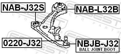 NABL32B Febest Silentblock przedniego wahacza dolnego