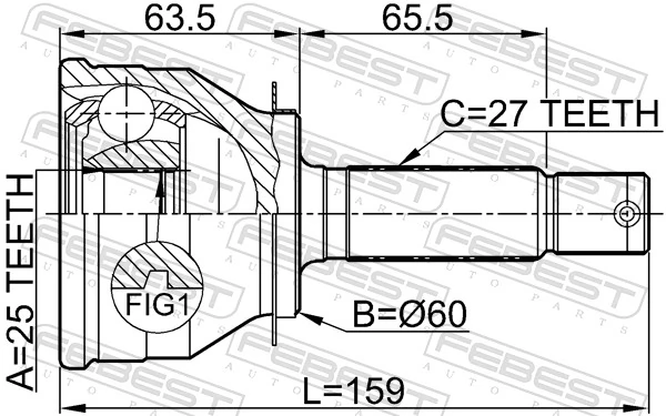 Przegub homokinetyczny przedni zewnętrzny do Hyundai Sonata III 