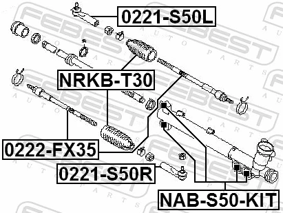 Końcówka drążka kierowniczego zewnętrzna Infiniti FX SUV (S50) (2002 - 2008) cena, od 19,59 USD