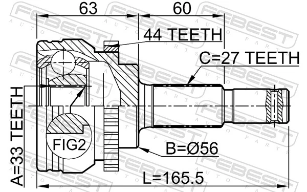 Przegub homokinetyczny przedni zewnętrzny do Nissan Altima L31 