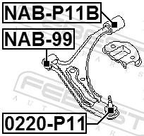 Silentblock przedniego wahacza dolnego do Nissan Primera  P11