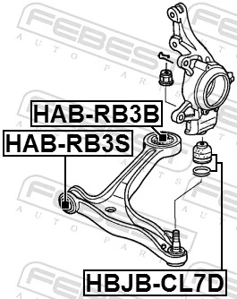 HABRB3B Febest Silentblock przedniego wahacza dolnego