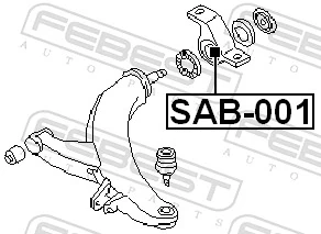 SAB001 Febest Silentblock przedniego wahacza dolnego