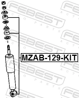 MZAB129KIT Febest Silentblock amortyzatora przedniego