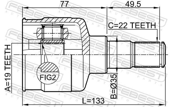 Przegub homokinetyczny przedni wewnętrzny Daewoo Matiz hatchback (KLYA) (1998 - 2008) cena, od 45,20 USD