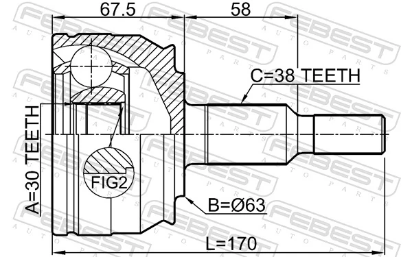 Do koszyka Przegub homokinetyczny przedni zewnętrzny Volkswagen Transporter T6 SGA, SGH, SHA, SHH
