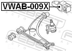 VWAB009X Febest Silentblock przedniego wahacza dolnego