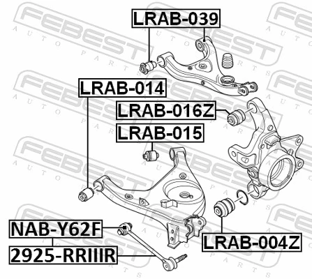 LRAB015 Febest Silentblock wahacza tylnego dolnego