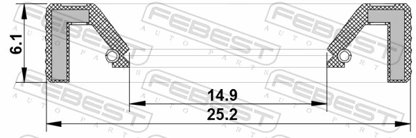 95KAY16250609X Febest Uszczelniacz wybieraka skrzyni biegów