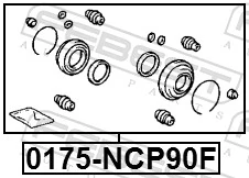 0175NCP90F Febest Zestaw naprawczy zacisku hamulcowego przedniego