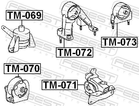 Poduszka (podpora) silnika prawa Toyota Avensis Verso minivan (LCM) (2001 - 2009) cena, od 36,05 USD