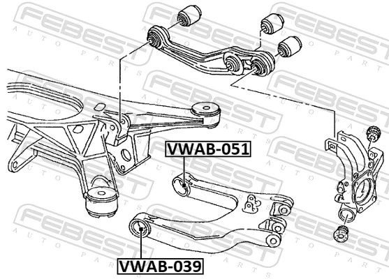 VWAB051 Febest Silentblock wahacza tylnego dolnego