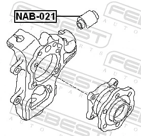 NAB021 Febest Silentblock czopu tylnego