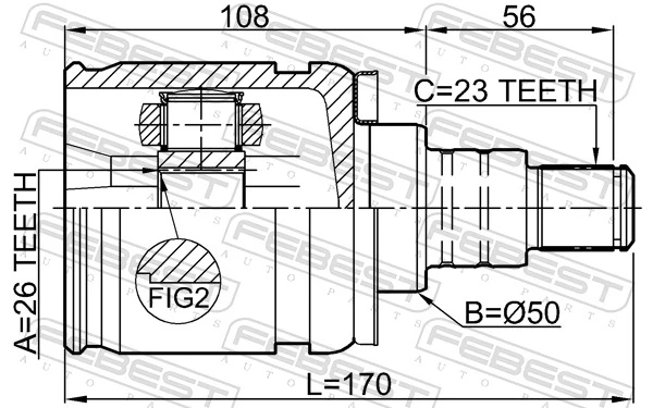 Przegub homokinetyczny wewnętrzny przedni lewy do Lexus RX 330/350 U3