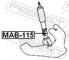 MAB115 Febest Silentblock amortyzatora przedniego