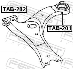 TAB201 Febest Silentblock przedniego wahacza dolnego