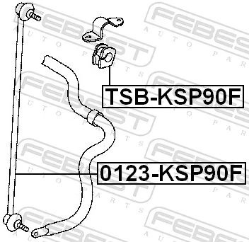 Do koszyka Tuleja stabilizatora przedniego Toyota Yaris  SP90