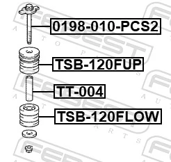 0198010PCS2 Febest Śruba poduszki ramy nadwozia