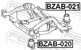 BZAB021 Febest Tuleja (poduszka) przedniej belki