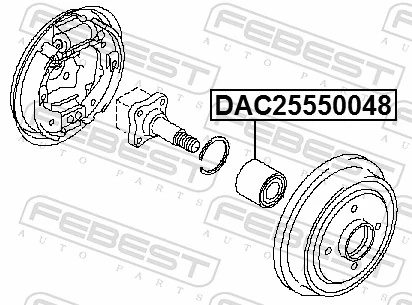 DAC25550048 Febest Lożysko piasty tylnej