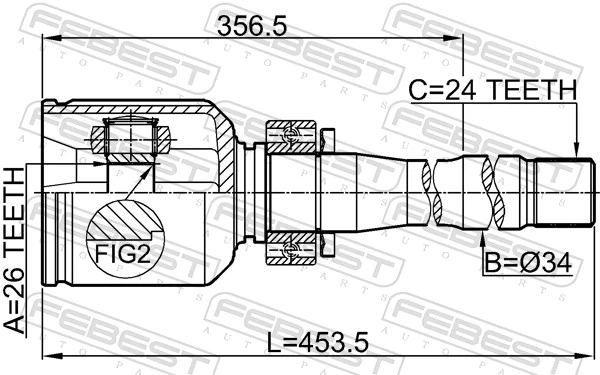Przegub homokinetyczny wewnętrzny przedni prawy do Toyota Venza  AGV1, GGV1