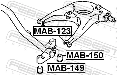Silentblock tylnej belki do Mitsubishi Space Wagon II N3W, N4W