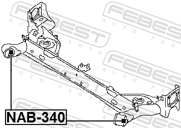NAB340 Febest Silentblock tylnej belki