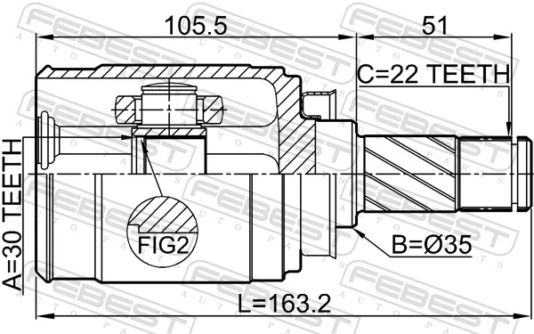 Przegub homokinetyczny wewnętrzny przedni prawy do Chevrolet Aveo III T300