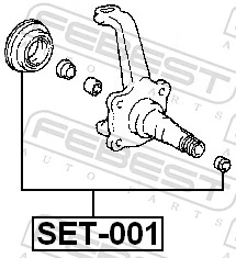 SET001 Febest Uszczelniacz zwrotnicy przedniej