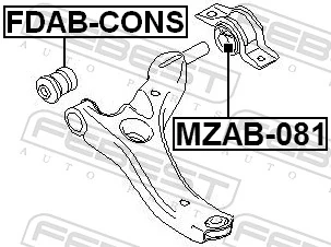  Silentblock przedniego wahacza dolnego Ford Connect 