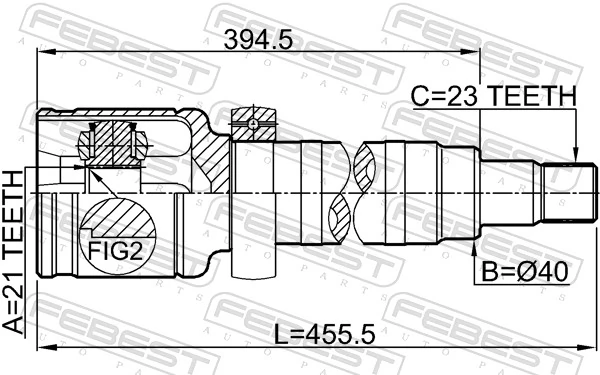 Przegub homokinetyczny wewnętrzny przedni prawy do Ford Fusion  JU