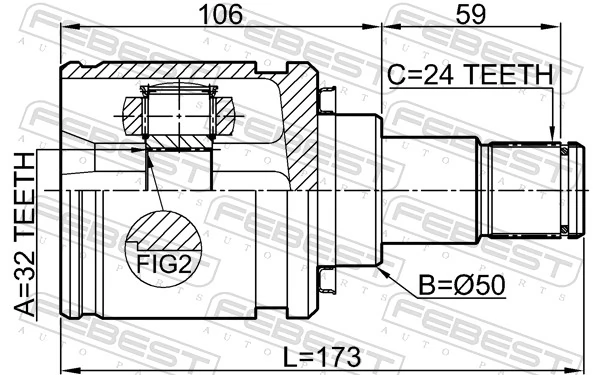 Przegub homokinetyczny wewnętrzny przedni lewy Toyota Avensis I sedana (T22) (1997 - 2003) cena, od 60,59 USD
