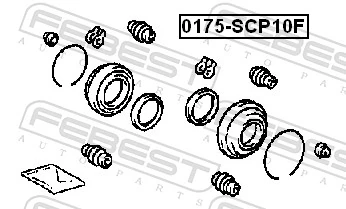 Zestaw naprawczy zacisku hamulcowego przedniego Toyota Yaris VERSO minivan (NCP2) (1999 - 2005) cena, od 6,91 USD