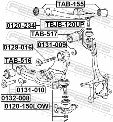 Sworzeń wahacza dolny 4806960040P Toyota
