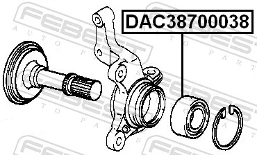 Łożysko piasty przedniej Daihatsu Terios I SUV (J100, J102, J122) (1997 - 2005) cena, od 26,71 USD