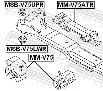 Poduszka (podpora) silnika tylna Mitsubishi Pajero III SUV (V70) (2000 - 2006) cena, od 60,29 USD
