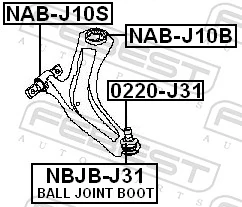 NABJ10S Febest Silentblock przedniego wahacza dolnego