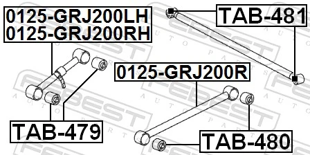 TAB480 Febest Silentblock wahacza podłużnego tylnego dolnego