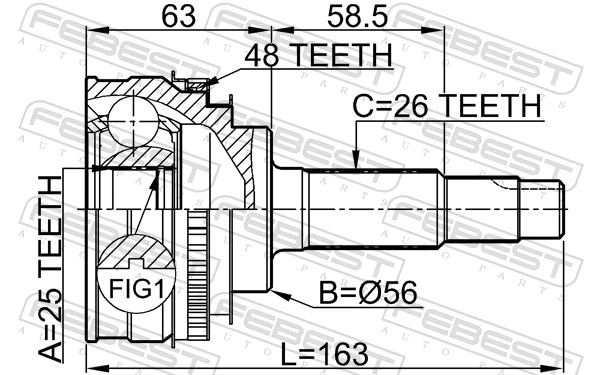 Przegub homokinetyczny przedni zewnętrzny do Lexus RX 300 MCU1