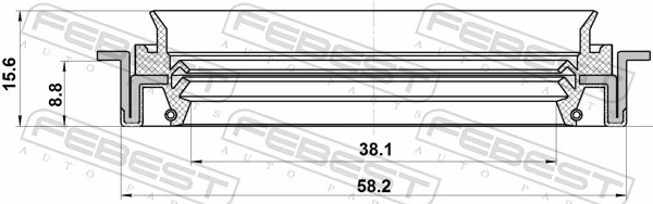 95JFZ40581016C Febest Uszczelniacz półosi mostu przedniego