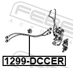 1299DCCER Febest Linka (cięgno) otwierania zamka drzwi przednich lewych