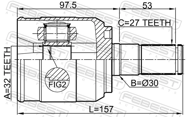 Przegub homokinetyczny przedni wewnętrzny do Hyundai Tucson TL