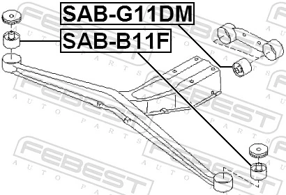 SABB11F Febest Silentblock trawersu do mocowania tylnego reduktora przedni